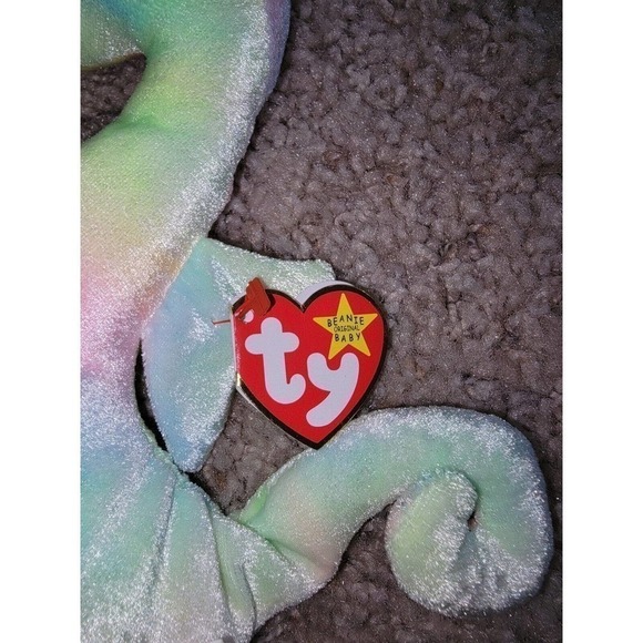 TY BEANIE BABY NEON SEA HORSE, NEW, 7TH GEN, SHINY BRITE PASTELS,1999 - Picture 2 of 6